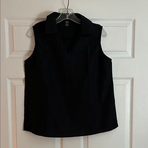 SHEIN Black Collared Sleeveless Blouse